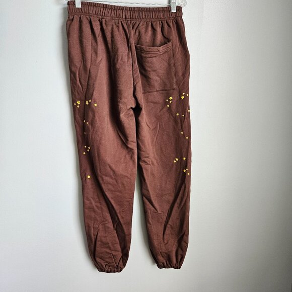 Brand New Spider Web Pattern Brown Sp5der 555 Track Pants Medium - Picture 2 of 9